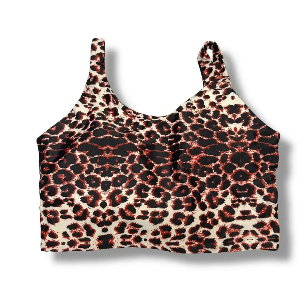 Shein Bikini‎ Top Bathing Suit Leopard Print Large Never Worn